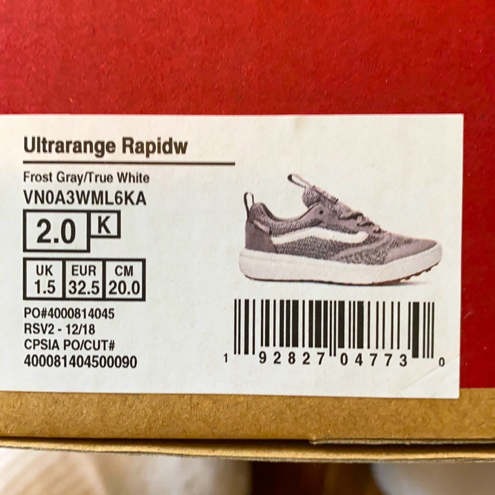 Kids grey vans ultra range never worn brand new
